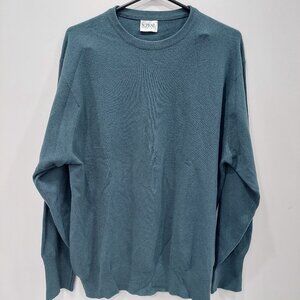 N.Peal London 100% Cashmere Sage Green Crew-neck Sweater Men's 46/US XL XXL